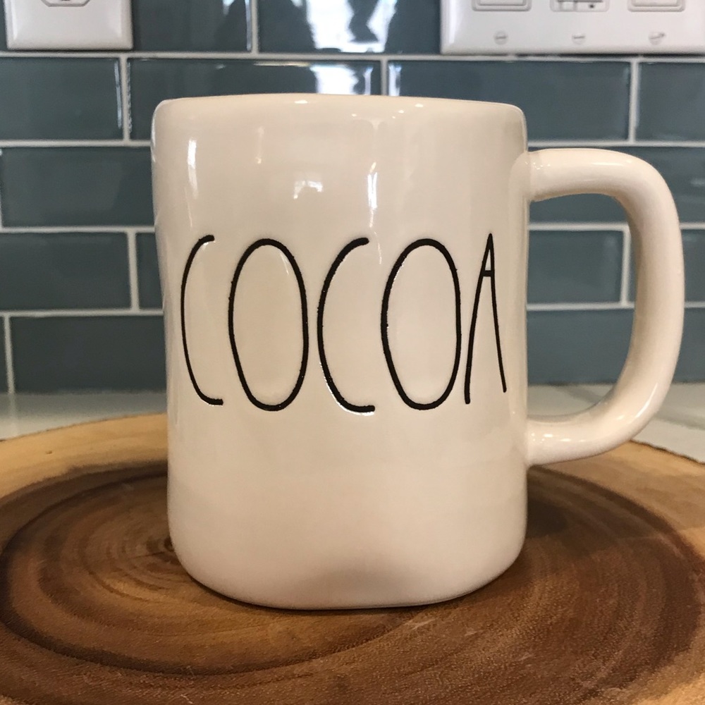 Rae Dunn COCOA Mug White Ceramic Coffee Tea Hot Cocoa Farmhouse